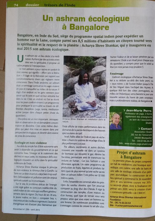 Article Biocontact Ashram - Avril 2015